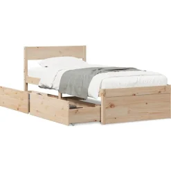 vidaXL Sängram utan madrass 90x200 cm massiv furu