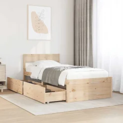 vidaXL Sängram utan madrass 90x200 cm massiv furu