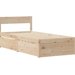 vidaXL Sängram utan madrass 90x200 cm massiv furu