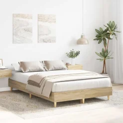vidaXL Sängram utan madrass 120x200 cm konstruerat trä Sonoma ek