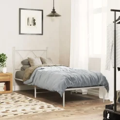 Hot vidaXL Sängram utan madrass med huvudgavel metall 75x190 cm Vit
