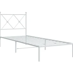 Hot vidaXL Sängram utan madrass med huvudgavel metall 75x190 cm Vit