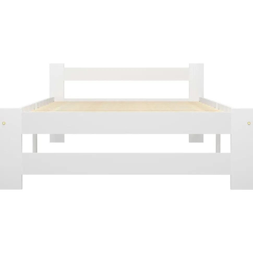 vidaXL Sängram utan madrass vit massiv furu 90x200 cm