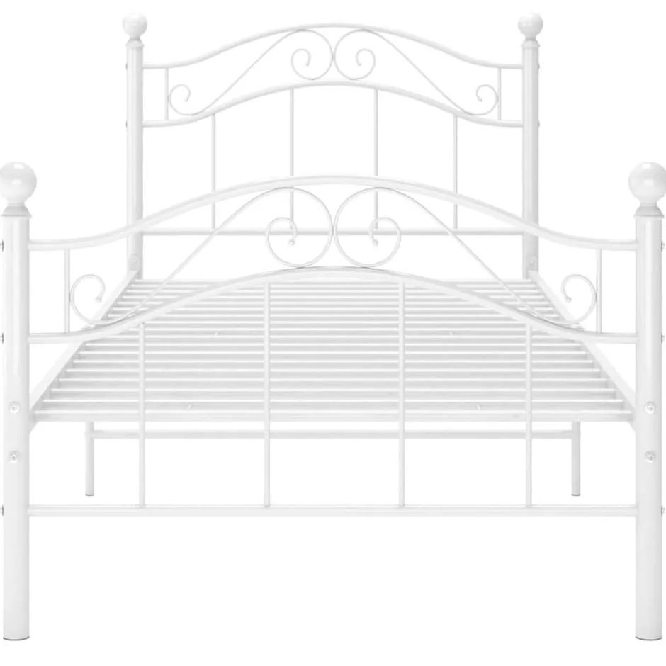 Outlet vidaXL Sängram utan madrass metall 90x200 cm Vit