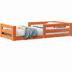 vidaXL Sängram utan madrass vaxbrun 80x200 cm massiv furu