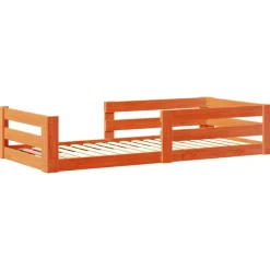vidaXL Sängram utan madrass vaxbrun 80x200 cm massiv furu