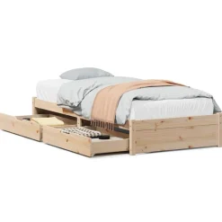 vidaXL Sängram utan madrass 75x190 cm massiv furu