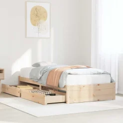 vidaXL Sängram utan madrass 75x190 cm massiv furu