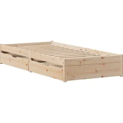 vidaXL Sängram utan madrass 75x190 cm massiv furu