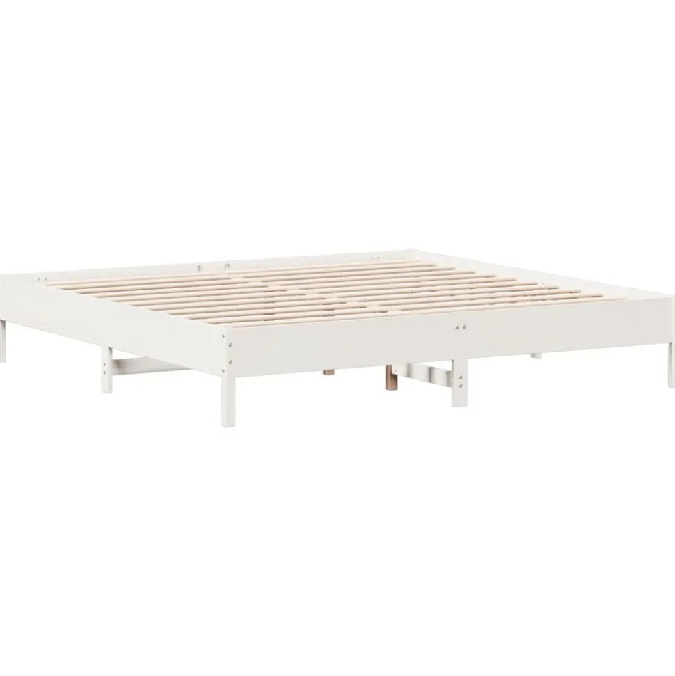 vidaXL Sängram utan madrass vit 200x200 cm massiv furu