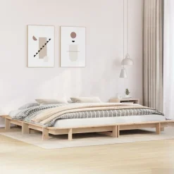 vidaXL Sängram utan madrass 160x200 cm massiv furu