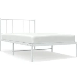 vidaXL Sängram utan madrass med huvudgavel metall vit 75x190 cm