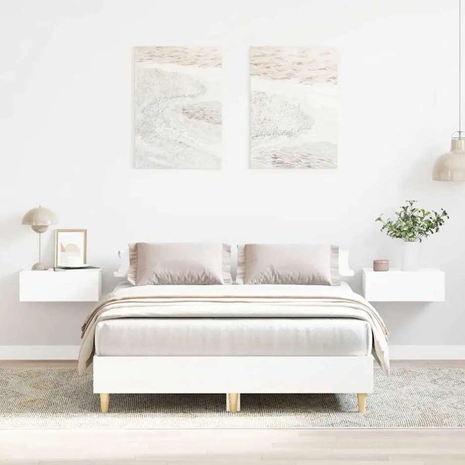 Outlet vidaXL Sängram utan madrass 120x200 cm konstruerat trä Vit