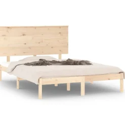 vidaXL Sängram utan madrass 140x190 cm massiv furu