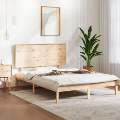 vidaXL Sängram utan madrass 140x190 cm massiv furu