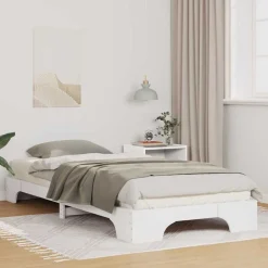 vidaXL Sängram Vit 80 x 210 cm Massiv furu