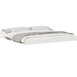 Discount vidaXL Sängram 200 x 200 cm Massiv furu Vit