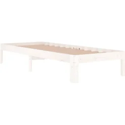 Sale vidaXL Sängram massivt trä 75x190 cm Vit