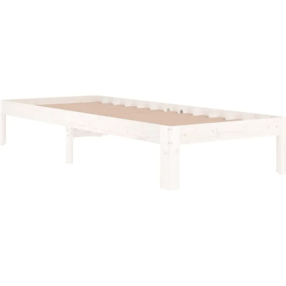 Sale vidaXL Sängram massivt trä 75x190 cm Vit