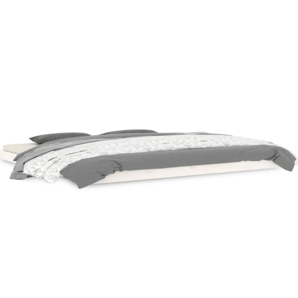 vidaXL Sängram vit 200x200 cm massiv furu