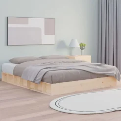 vidaXL Sängram 200x200 cm massivt trä