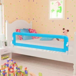 vidaXL Sängskena för barn blå 120x42 cm polyester