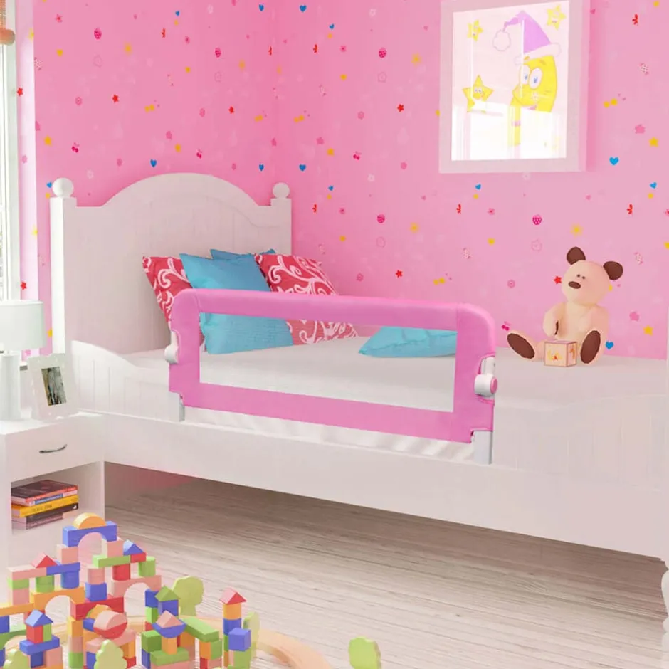 Discount vidaXL Sängskena för barn 120x42 cm polyester Rosa