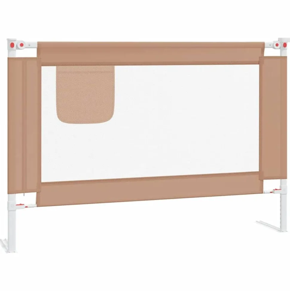 vidaXL Sängskena för barn taupe 100x25 cm tyg