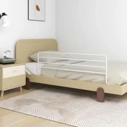 vidaXL Sängskena för barn vit (76-137)x55 cm tyg