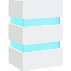 vidaXL Sängskåp LED vit 45x35x67 cm konstruerat trä