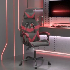Clearance vidaXL Snurrbar gamingstol konstläder Svart och vinröd