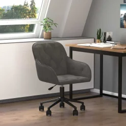 Clearance vidaXL Snurrbar kontorsstol sammet Mörkgrå