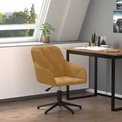 Best vidaXL Snurrbar kontorsstol sammet Brun