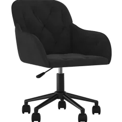New vidaXL Snurrbar kontorsstol sammet Svart