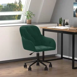 Sale vidaXL Snurrbar kontorsstol sammet Mörkgrön