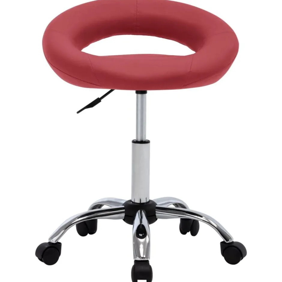 New vidaXL Snurrbar stol konstläder Vinröd