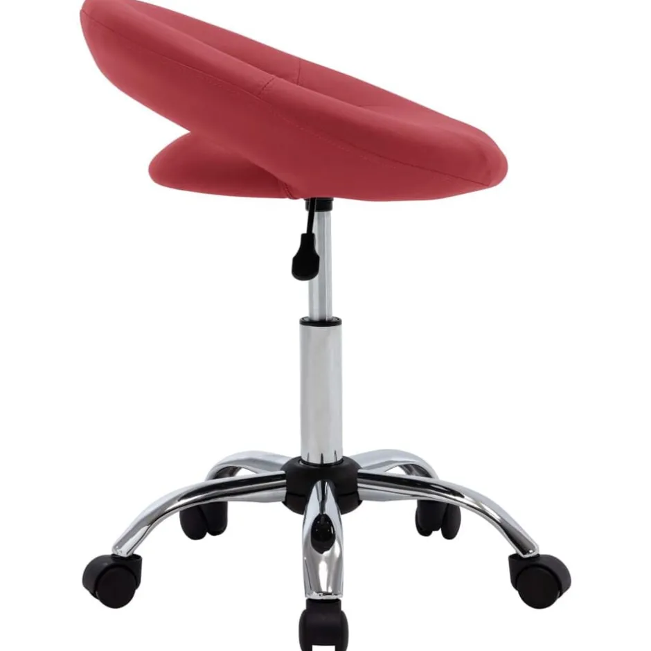 New vidaXL Snurrbar stol konstläder Vinröd