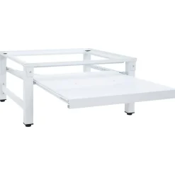 Best vidaXL Sockel för tvättmaskin med utdragbar hylla Vit
