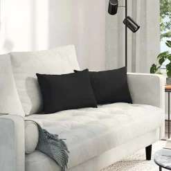 vidaXL Sofakuddar 2 pcs Svart 50 x 30 cm tyg