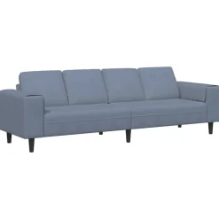 vidaXL Soffa Blå 250 x 77 x 76 cm Kordread tyg