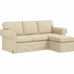 Outlet vidaXL Soffa 195 x 138 x 80 cm tyg Kräm