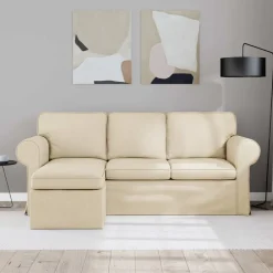 Outlet vidaXL Soffa 195 x 138 x 80 cm tyg Kräm