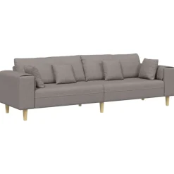 vidaXL Soffa med kudde Taupe 250 x 77 x 76 cm tyg