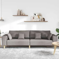vidaXL Soffa med kudde Taupe 250 x 77 x 76 cm tyg