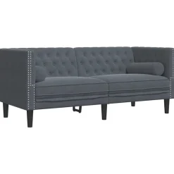 vidaXL Soffa Mörkgrå 174 x 74,5 x 70,5 cm Sammet