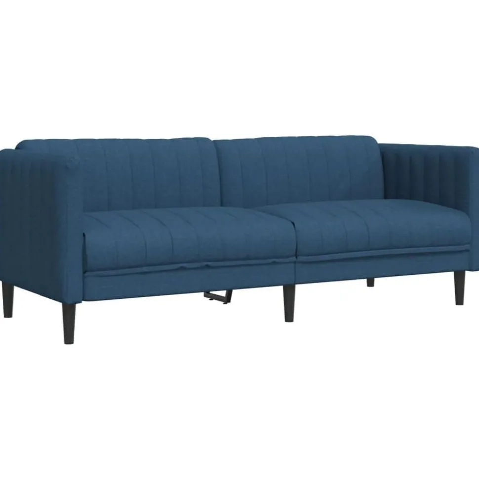 vidaXL Soffa 3-sits blå tyg