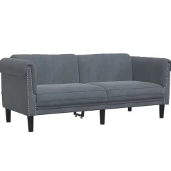 vidaXL Soffa 2-sits mörkgrå sammet