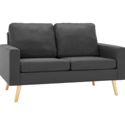 Sale vidaXL Soffa 2-sits tyg Mörkgrå