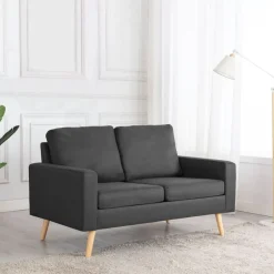 Sale vidaXL Soffa 2-sits tyg Mörkgrå