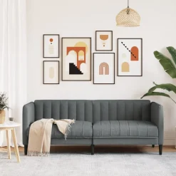 Outlet vidaXL Soffa 2-sits tyg Mörkgrå